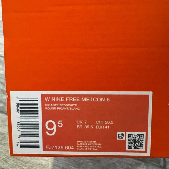 Brand New Nike Free Metcon 6 Picante Red White Women’s Workout Shoes FJ7126 604